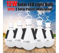 TEMPSA Kit 5PCS 12W LED Ampoule Solaire Extérieur Avec Crochet