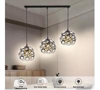 TEMPSA Lustre Suspension Plafonnier - Décor Cristal Moderne - 3 Lumières - E27 50CM