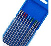 TEN-HIGH Soudage TIG Emballage mixte 3,2x150mm, Électrode en Tungstène, 2 pcs de Tungstène Pur + 2 pcs 2% de Cérium + 2 pcs 1,5% de Lanthane + 2 pcs 2% de Lanthane + 2 pcs 2% de WT20