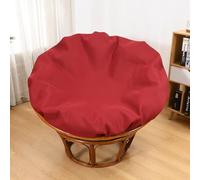 TENAGE Papasan Housse de coussin imperméable avec fermeture éclair et attaches - Lavable en machine - Pour intérieur et extérieur - 140 cm - Rouge
