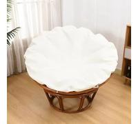 TENAGE Papasan Housse de coussin imperméable avec fermeture éclair et attaches - Lavable en machine - Pour intérieur et extérieur - 130 cm - Blanc