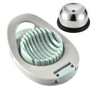 TenaLucy 1 Trancheuse Noire + 1 Trancheuse à Œufs gris-vert, Coupe-Œufs en Acier Inoxydable, Fils de Coupe en Acier Inoxydable à Tension Individuelle, Good Grips Coupe-Œuf dur pour Salades Sandwichs