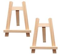 TenaLucy 2 Pièces Chevalet de Table Pliable, Mini Chevalets en Bois Massif | Portable et Pliable Chevalet Peinture pour Décoration Mariage Affichage Photo, Mini Chevalet Bois pour DIY Albums Photo (S)