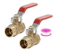 TenaLucy 2 Pièces Vanne d'angle en Laiton, 20mm Mâle/Femelle Vanne 1/2 | Passage Intégral Ball Valve,Poignée à Levier Vanne Darret Deau,Robinet d Arrêt eau pour Le Chauffage Transport Gaz Liquéfié
