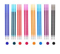 TenaLucy 24 Pièces Stylo Effacables, Stylo Couleur Styles Roller Cartouche, Stylos Bille Bleu, Vert, Rouge, Noir Stylos 4 Couleurs Effacable, Fille Styles Friction Effacable pour Apprentissage