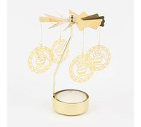 TenaLucy Photophore Bougie Bougeoir Rotatif en Métal, Bougeoir Chauffe-Plat | Or Bougeoirs Porte Bougie Decorative, Rotatifs Élégant Bougeoirs pour Table Bougies Deco Interieur Salon Mariage (Père Noël)