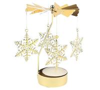 TenaLucy Photophore Bougie Bougeoir Rotatif en Métal, Bougeoir Chauffe-Plat | Or Bougeoirs Porte Bougie Decorative, Rotatifs Élégant Bougeoirs pour Table Bougies Deco Interieur Salon (Flocons de Neige)
