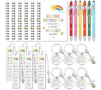 Tenare 6 Set Cadeau d'Adieu pour Éducateurs Comprend 6 Carnets et 6 Porte-Clés Ange Gardien 6 Stylos à Bille de Danke für Alles 6 Marque-Pages en Métal Angel Cadeau de Remerciement pour Enseignants