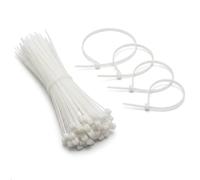 TENAX Fix-TIE L Colliers de Serrage en Nylon, Taille L 4,8 x 200 mm, Blanc, Attaches-Câbles Autobloquants pour Maison et Jardin, Fixation de Filets et Brise-Vues, Lot de 50 Pièces