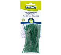 TENAX Liens en Plastique Armés et Prédécoupés, 10 cm, Couleur Verte, Paquet de 100 pièces, Fil en Acier Recouvert de PVC pour Ligatures, Plantes et Fleurs, Fermetures de Sacs et Paquets