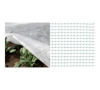 TENAX Ortoclima Plus 2,40x10 m Blanc, Voile d'Hivernage pour Plantes et Cultures, en Tissu Non Tissé & ORTOFLEX 4,00x5 m Vert, Filet Anti-Oiseaux pour Protéger Les Fruits, Les Semences