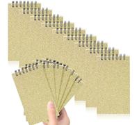 Tenceur Lot de 18 petits carnets de poche à spirale 7,6 x 12,7 cm avec dessus doré pailleté et 120 pages lignées, mini bloc-notes pour bureau, université, infirmière, essentiels pour la rentrée