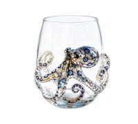 Tencipeda Blue Ringed Octopus Glassware, 3D Octopus Stemless Wine Glass, Marine Animal Drinkware For Coastal Home Bar Decor (1)