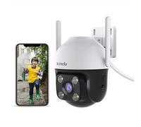 Tenda 2.5k Camera Surveillance WiFi Extérieure, Caméra IP 360° sans Fil Étanche, Vision Nocturne en Couleur, Audio Bidirectionnel, Détection de Mouvement et véhicule, Micro Carte SD, Alexa (CH7)