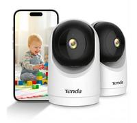 Tenda Caméra de Sécurité Wi-FI 6, 3MP Pan/Tilt, Vision Nocturne Infrarouge, Détection de Mouvement, Audio Bidirectionnel, Champ Horizontal 355°, Stockage Local