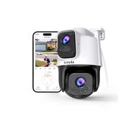 Tenda Caméra Extérieure WiFi 3MP+3MP, Double Objectif, 360° PTZ, Audio Bidirectionnel, Couleur Vision Nocturne 30m, Détection Personnes/Véhicules, Suivi Auto, Alertes Vocales Personnalisées, CH9