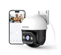 Tenda Caméra Surveillance WiFi Extérieure CH3-360° Camera IP, 3MP avec Vision Nocturne Couleur, Audio Bidirectionnel, Détection de Personne & Mouvement AI, ONVIF, Compatible avec Alexa