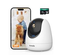 Tenda CP3 Pro V1.1 Caméra de Surveillance 2K, Caméra WiFi Intérieure, Vision Nocturne, Détection Animaux et Humains, Notifications Instantanées, Appel Facile, Compatible Alexa, Carte SD Incluse