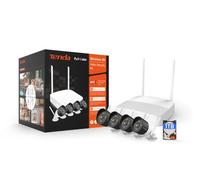 Tenda Kit Caméra de Surveillance WiFi Extérieure, 4X Caméra IP et 4CH NVR (qu'à 10 to) avec 1 to HDD, Détection de Perosnne/Mouvement, Vision Nocturne en Couleur, H.265, Accès à Distance, K4W-3TC-1T