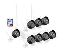 Kit de caméras de surveillance d'extérieur Tenda avec Wi-Fi, 8 caméras d'extérieur 2K, NVR sans fil 8 canaux, disque dur de 1 To