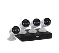 Tenda kit de caméra de surveillance PoE pour extérieur, 4 caméras CCTV 4MP extérieur + disque dur 1 To + NVR (prend en charge jusqu'à 10 To) pour vidéosurveillance 24h/24 et 7j/7, caméra IP PoE avec d