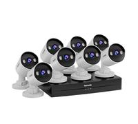 Tenda TK8P Système de caméra de sécurité PoE, 8 caméras de vidéosurveillance extérieures 4 MP + disque dur 1 To + NVR (jusqu'à 10 To), surveillance vidéo 24h/24, 7j/7, caméras IP PoE avec détection