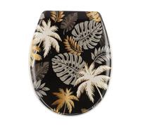 TENDANCE Abattant WC en Thermodur déco Gold Jungle avec Kit de Fixation