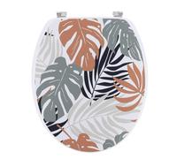 TENDANCE - Abattant WC MDF 18 Pouces Attaches Acier Inoxydable - Ecrin - Salle de Bain - Abattants Universel - Lunette de Toilette