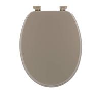 Tendance - Abattant WC MDF 18 Pouces Attaches Plastiques - Taupe - Salle de Bain - Abattants Universel - Lunette de Toilette