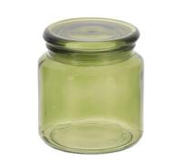 Tendance - Boite à Coton en Verre 500ml - Vert Olive - Salle de Bain - Accessoire Salle de Bain à Poser