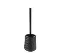 TENDANCE - Brosse WC en Polyrésine Effet Bois - Noir - Salle de Bain - Poubelles et Brosses WC