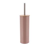 TENDANCE - Brosse WC Métal Couvercle Bambou - Cappuccino - Salle de Bain - Poubelles et Brosses WC