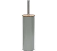 Tendance - Brosse WC Métal Couvercle Bambou - Kaki - Salle de Bain - Poubelles et Brosses WC