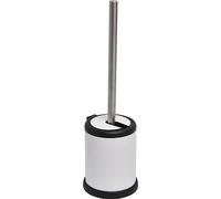Tendance - Brosse WC Métal Couvercle Rabattable - Blanc Mat - Salle de Bain - Poubelles et Brosses WC