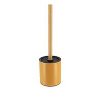 TENDANCE - Brosse WC Métal Tige Bambou - Moutarde/Bambou - Salle de Bain - Poubelles et Brosses WC