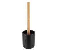 TENDANCE - Brosse WC Polyrésine - Noir/Bambou - Salle de Bain - Poubelles et Brosses WC