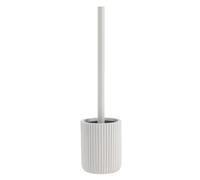 Tendance - Brosse WC Polyrésine Striée - Blanc - Salle de Bain - Poubelles et Brosses WC