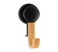 Tendance - Crochet Bambou sur Ventouse - Noir/Bambou - Salle de Bain - Accessoire Utilitaire