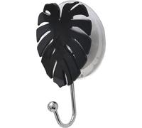 Tendance - Crochet Feuille PS sur Ventouse - Noir - Salle de Bain - Accessoire Utilitaire