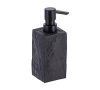 TENDANCE - Distributeur a Savon 260 ML polyresine Carre Effet Pierre Pompe Noir Mat - Noir