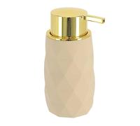 Tendance - Distributeur à Savon ABS + Rubber 210ml - Beige - Salle de Bain - Accessoire Salle de Bain à Poser