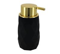 Tendance - Distributeur à Savon ABS + Rubber 210ml - Noir - Salle de Bain - Accessoire Salle de Bain à Poser