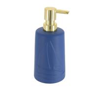 TENDANCE - Distributeur a Savon gres Rond Decor Bateau 430 ML - Bleu Marine