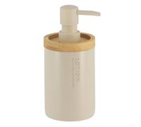 TENDANCE - Distributeur à Savon Polyrésine 280 ML - Beige/Bambou - Salle de Bain - Accessoire Salle de Bain à Poser