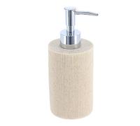 Tendance - Distributeur à Savon Strié Polyrésine 310 ML - Naturel - Salle de Bain - Accessoire Salle de Bain à Poser