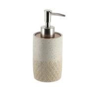 TENDANCE - Distributeur Polyrésine Gravé 265 ML - Naturel/Acacia - Salle de Bain - Accessoire Salle de Bain à Poser