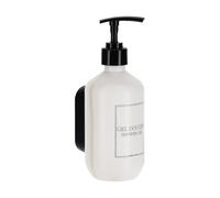 Tendance - Distributeur pour Gel Douche Plastique 380 ml avec Support Mural à Fixer ou 3m - Blanc - Salle de Bain - Accessoire Salle de Bain à Poser