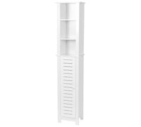 TENDANCE Étagère Blanche avec Rangements, 3 Tablettes, 1 Tiroir Ventilé