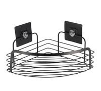 Tendance - Etagère d'Angle Métal Peint sur Cartes Adhésives 3 m - Noir Mat - Salle de Bain - Accessoire Utilitaire