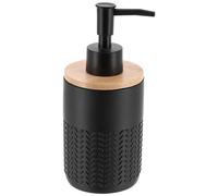 TENDANCE | Flacon distributeur - Distributeur de lotion - Distributeur de savon - noir - 260 ml - en polyrésine - Distributeur de savon liquide - Décoratif